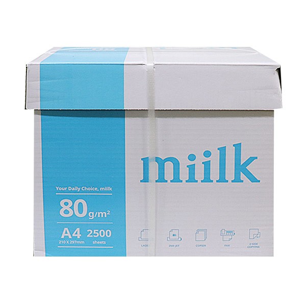 miilk A4용지 500X5권 80g 2500장 -T 한국제지 A4용지