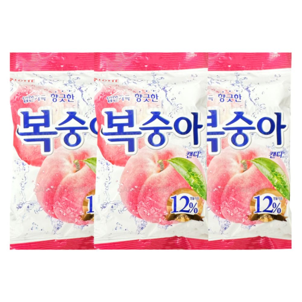 복숭아맛캔디 롯데복숭아사탕 3개