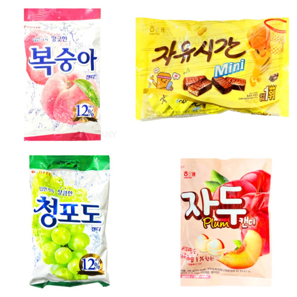 당충전세트B 복숭아맛+청포도맛+자유시간미니+자두맛