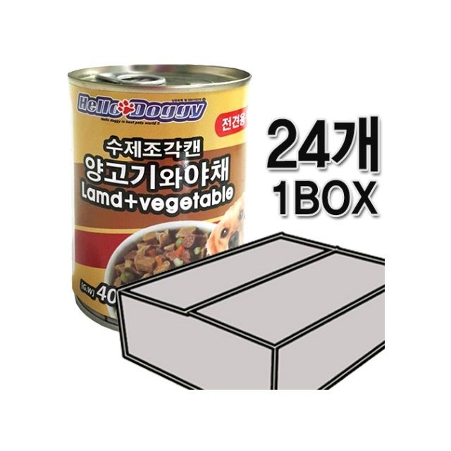 오늘의쇼핑은 헬로도기 수제조각캔 400g - 양고기와야채 24개1박스