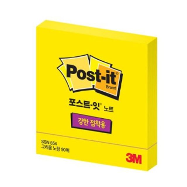 3M 포스트잇 슈퍼스티키 654-SSN 그리움노랑/(76x76