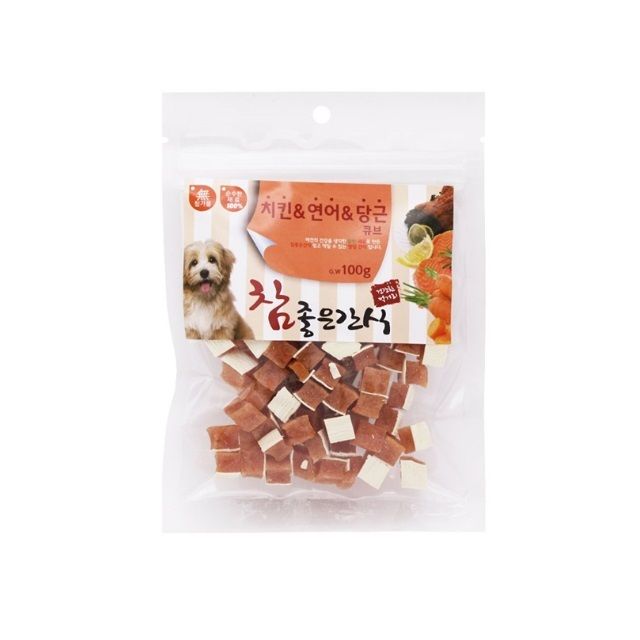 치킨 연어 당근 큐브 100g 영양간식 큐브간식 애견