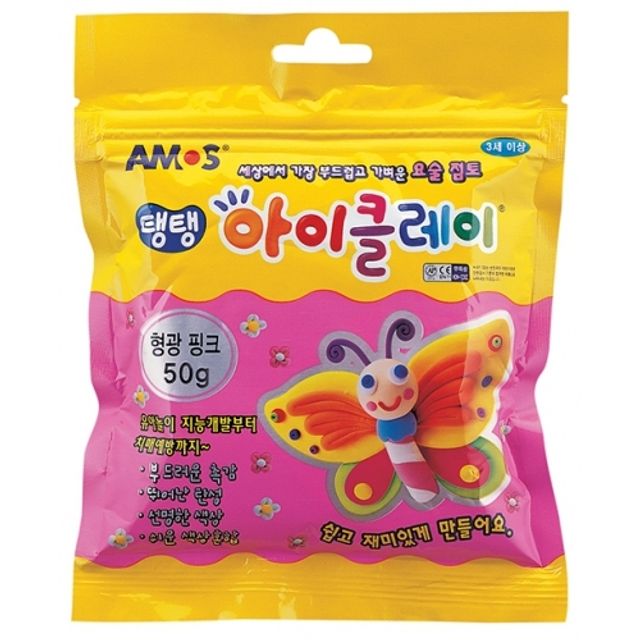 아모스 3000 탱탱아이클레이 50g 형광분홍 (1개)