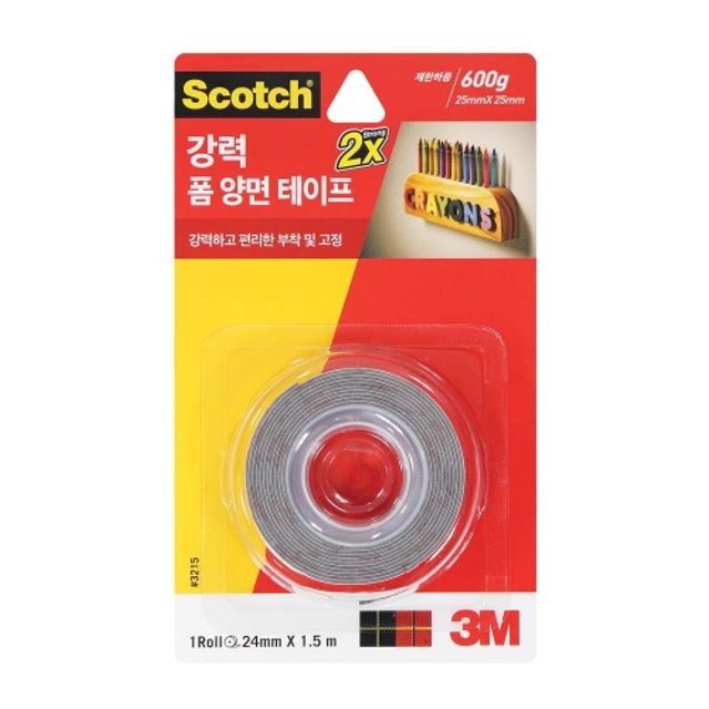 3M 스카치강력폼양면테이프 3215/24mmx1.5m (1개)