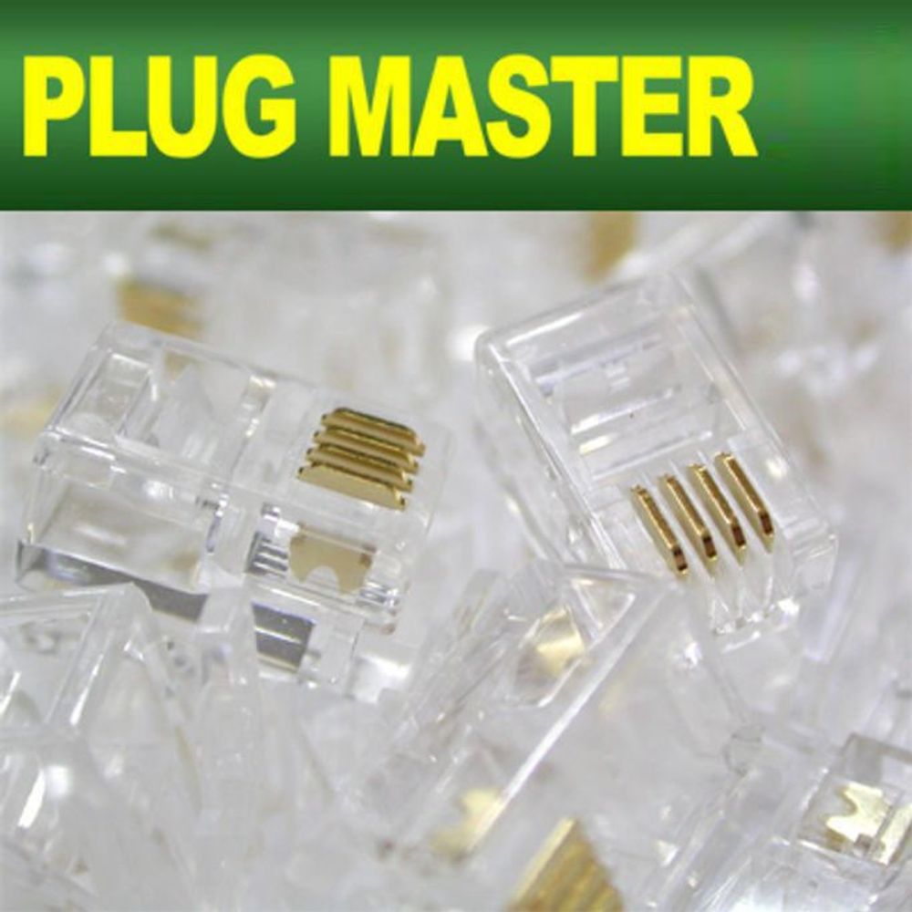 오늘의쇼핑은 PLUG MASTER 4P4C RJ-10 플러그 100개 랜선잭 소켓