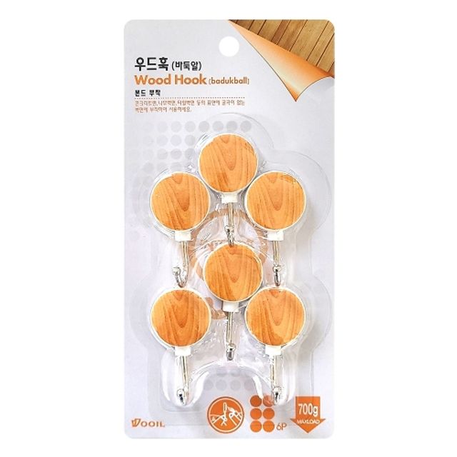 세모네모 우드훅 바둑알행거 W-5S/(6개입) 판(1개입