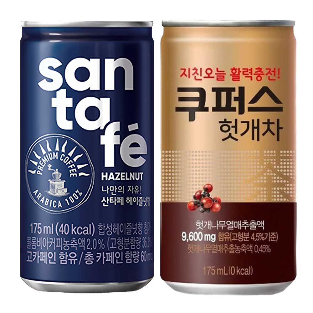 오늘의쇼핑은 산타페 헤이즐넛 175ml+쿠퍼스 헛개차 (60캔구성)