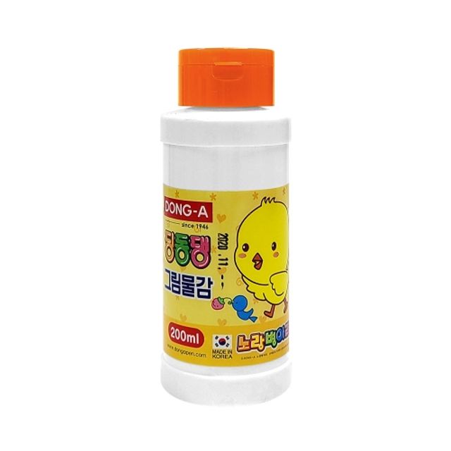 동아 단색물감 딩동댕물감 주황/200ml 갑(12개입)