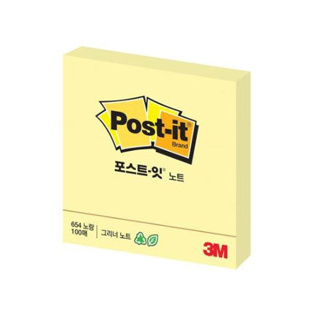 3M 포스트잇 654-RC (노랑) (76x76 90매)x20개입