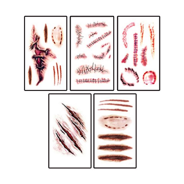 오늘의쇼핑은 할로윈 미니 타투스티커 5종세트 리얼한 상처 흉 분장
