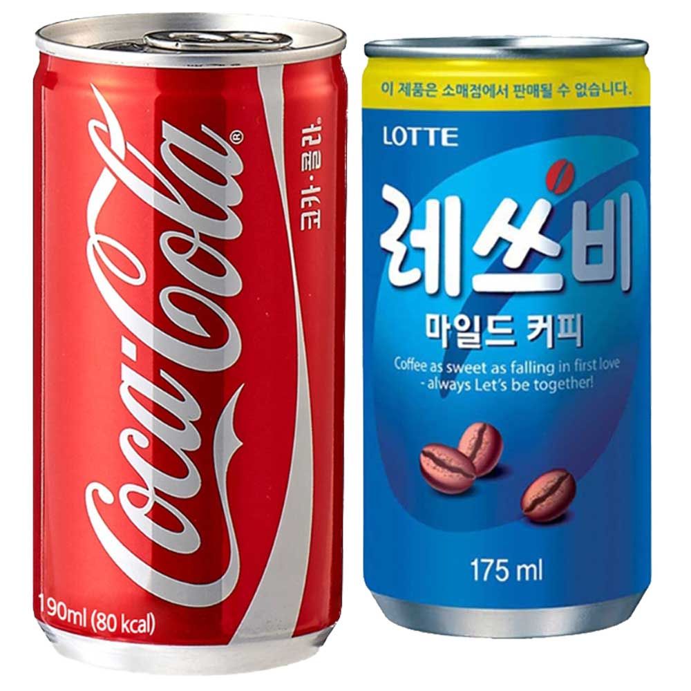 코카콜라 190ml+레쓰비 마일드 175ml (60캔구성)