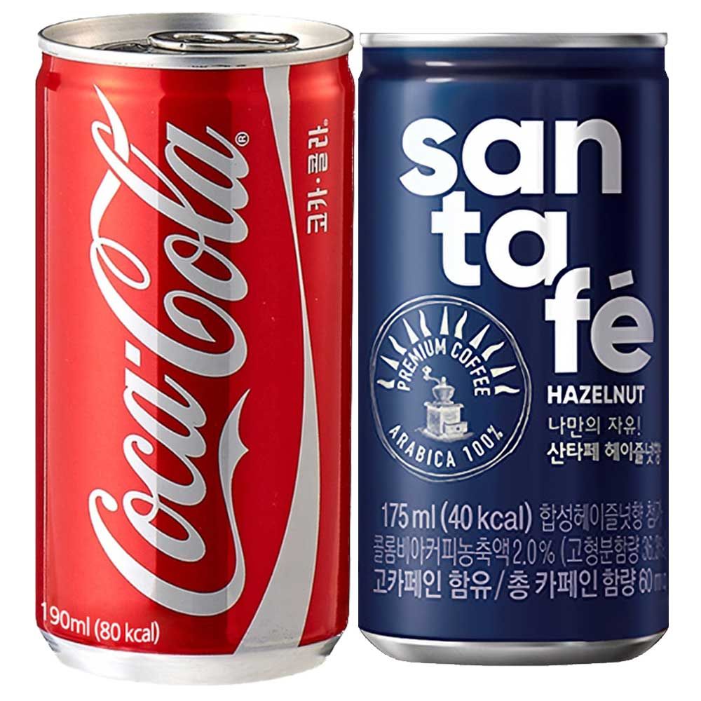 코카콜라 190ml+산타페헤이즐넛 175ml (60캔구성)