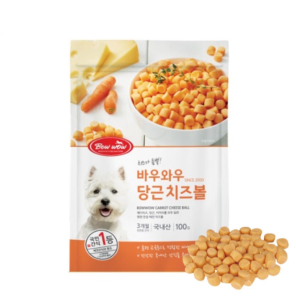 오늘의쇼핑은 생활모음 바우당근 치즈볼 100g 강아지 간식