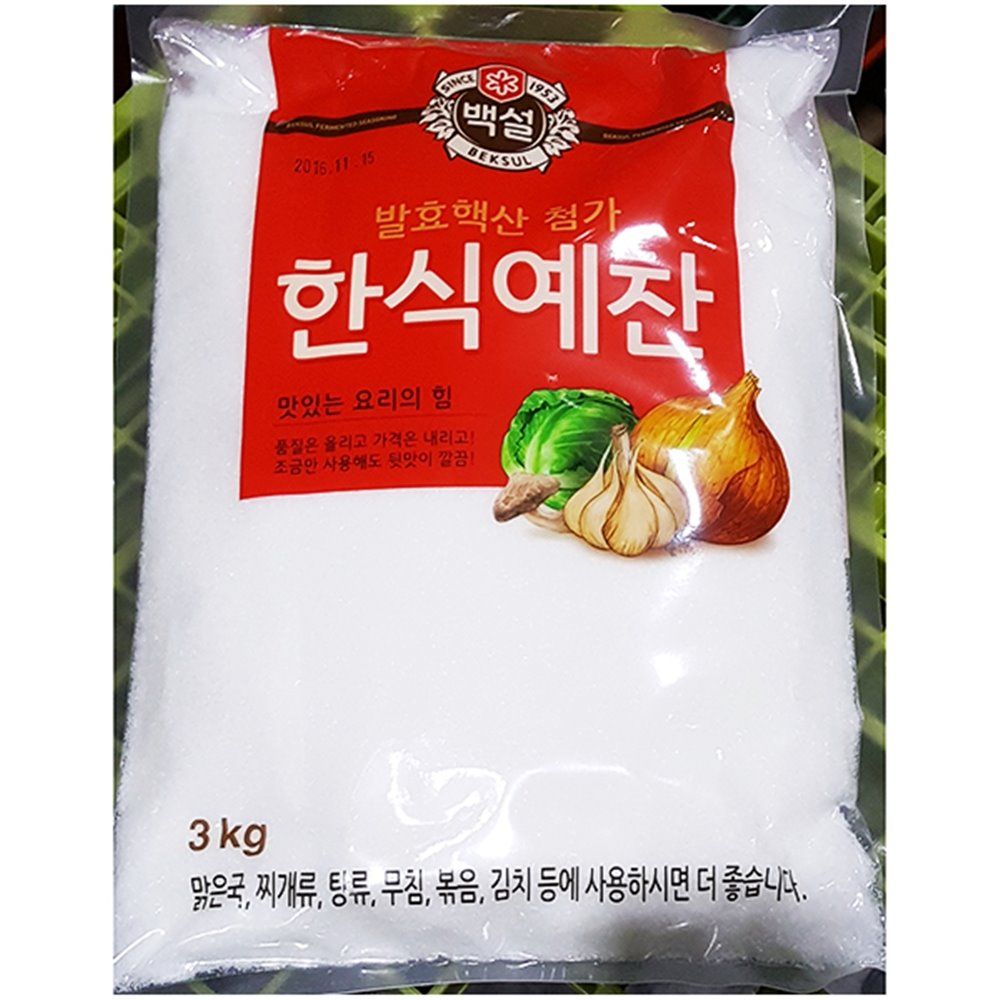 업소 한식 예찬 백설 3kg 발효 조미료 업소용 식자제