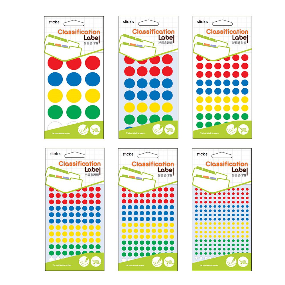 예현 원형 분류용견출지 라벨지 멀티칼라 12장