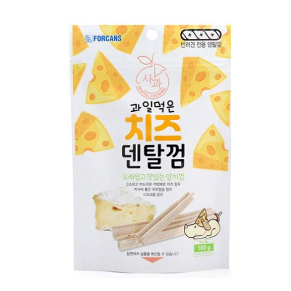 오늘의쇼핑은 과일 치즈 덴탈껌 사과 100g X4개 강아지 껌 간식