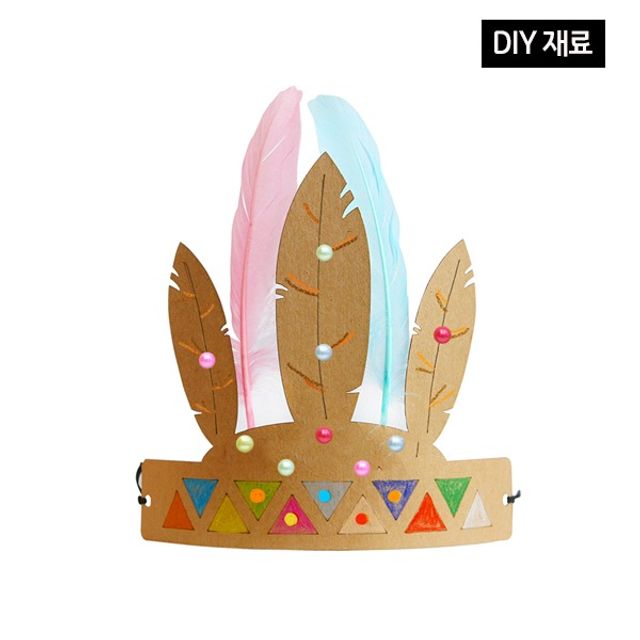 (재미스쿨) DIY 인디언머리띠만들기 세트 깃털 1인