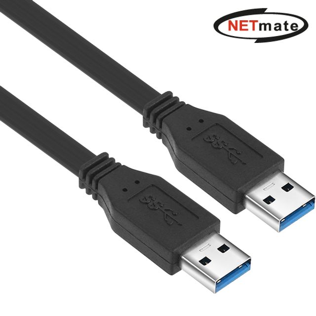 오늘의쇼핑은 NETmate USB3.0 AM-AM 평면 UAB케이블 30cm(블랙)