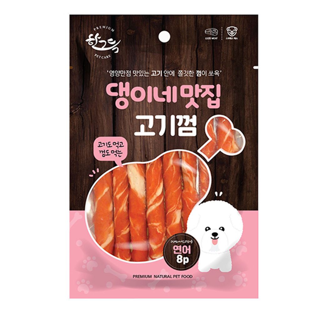 생활모음 맛집 고기껌 (연어) (8P) (강아지 간식)