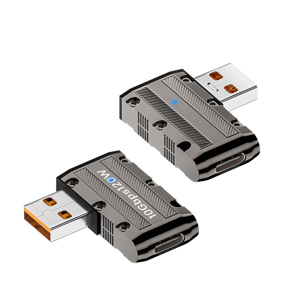 USB3.1C타입 F to USB3.0 M 고속 120W6A 좌향꺾임젠더