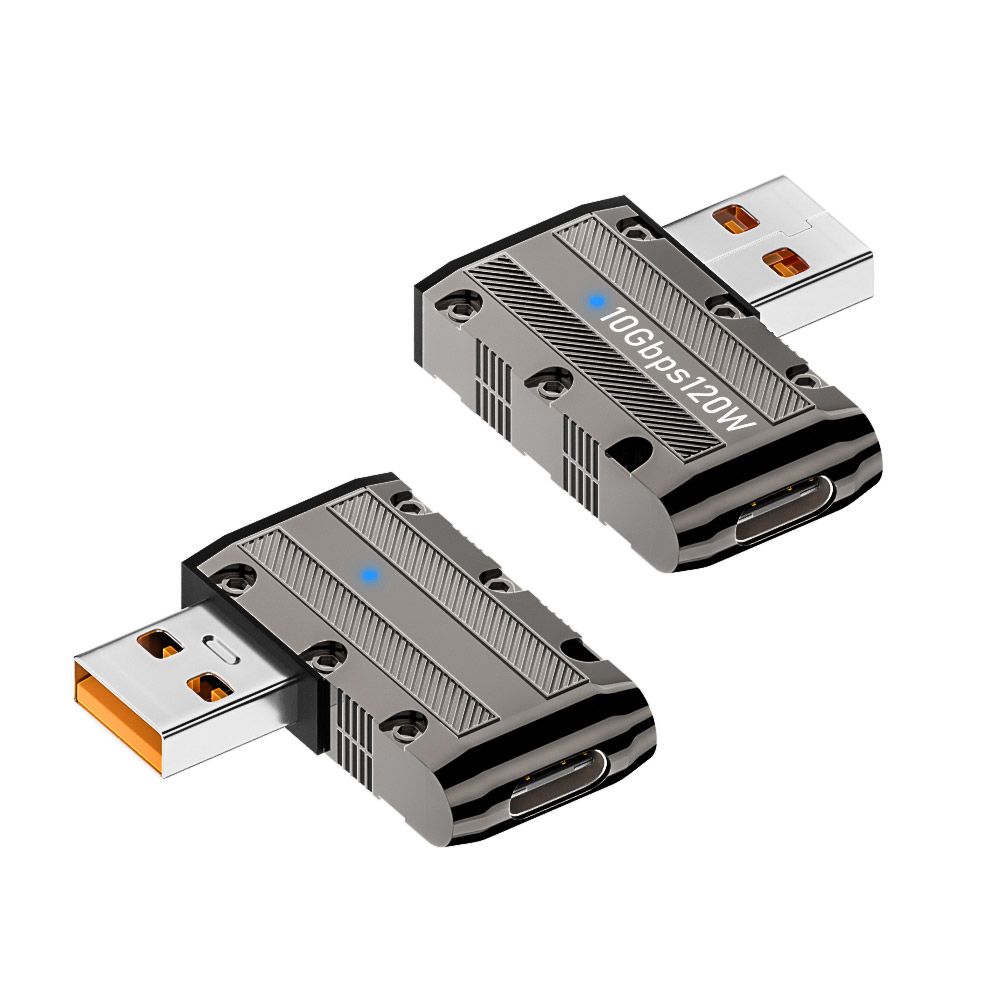 USB 3.1C타입 F to USB 3.0 M 고속120W6A 우꺾임젠더