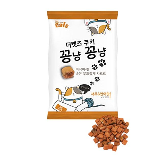 오늘의쇼핑은 캣 쿠키 새우연어맛 100g 고양이영양간식 겉바속촉