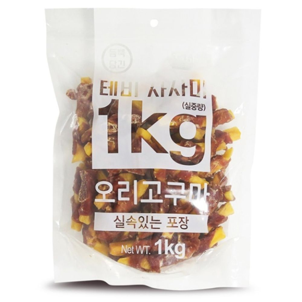 오늘의쇼핑은 테비 강아지 간식 사사미 애견 간식 오리고구마 1kg