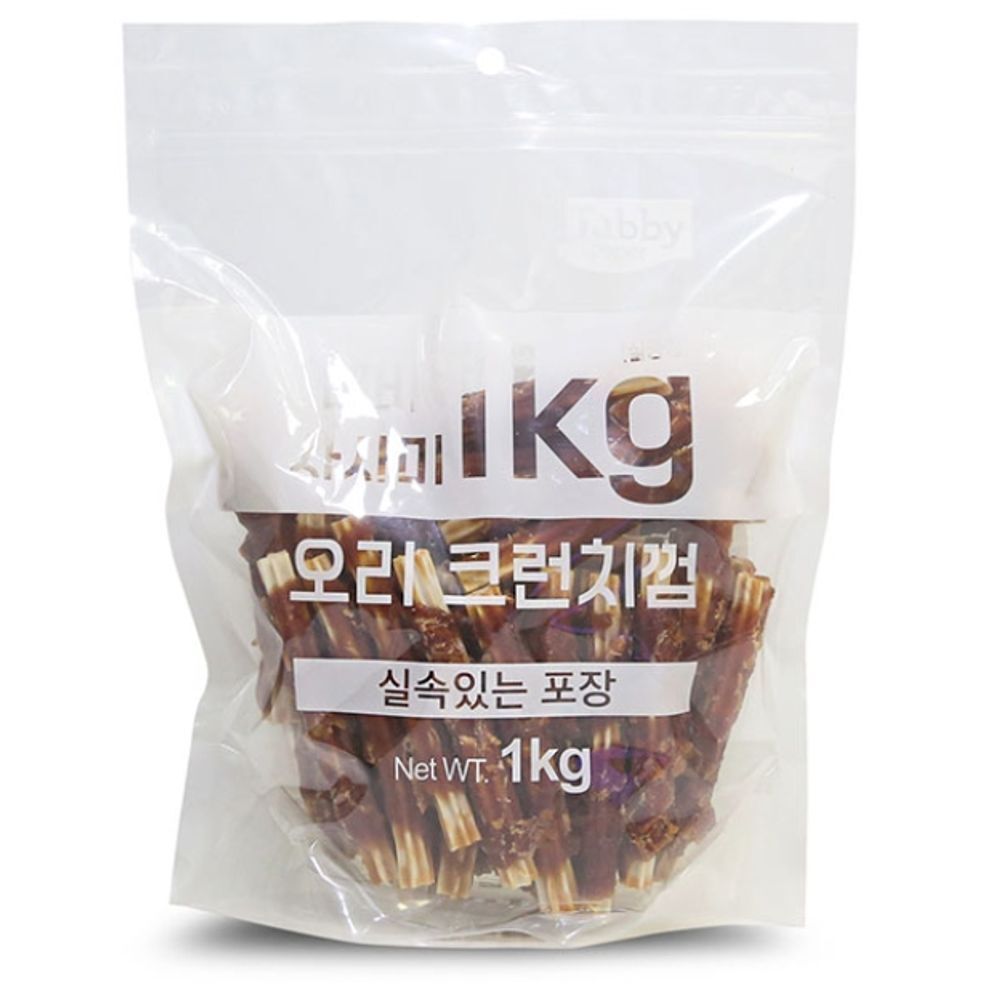 테비 강아지 간식 사사미 애견 간식 오리크런치껌 1kg