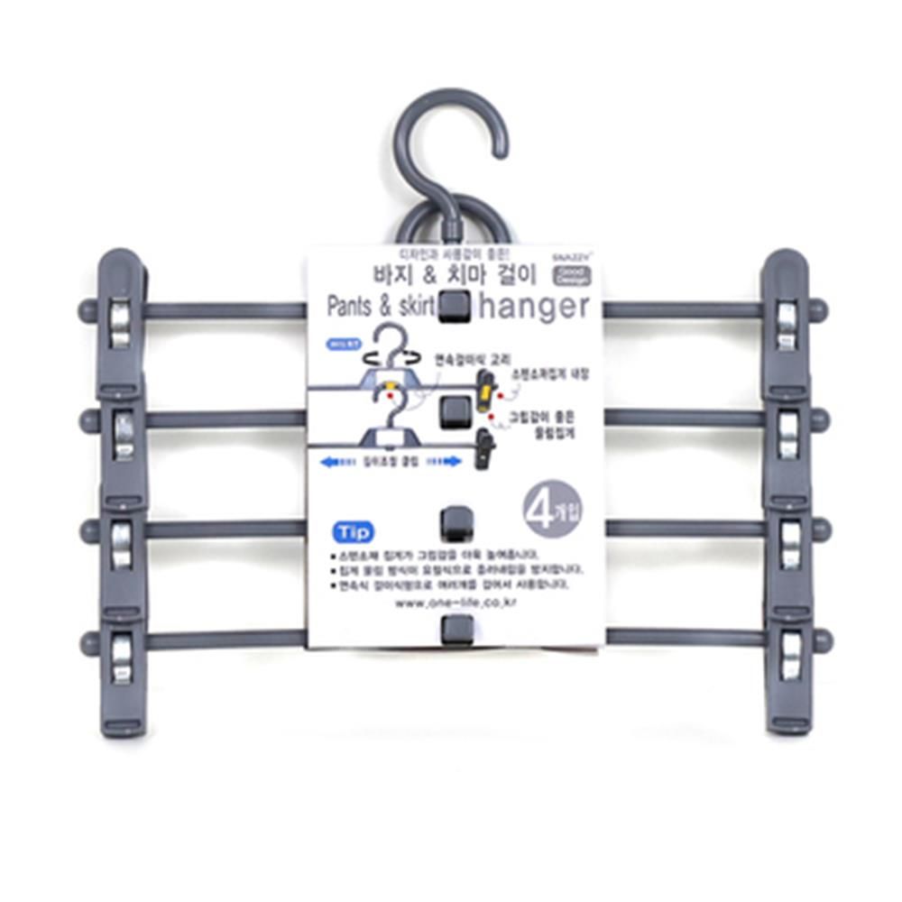 오늘의쇼핑은 연속걸이식 치마바지 집게형 옷걸이 4p세트 바지집게