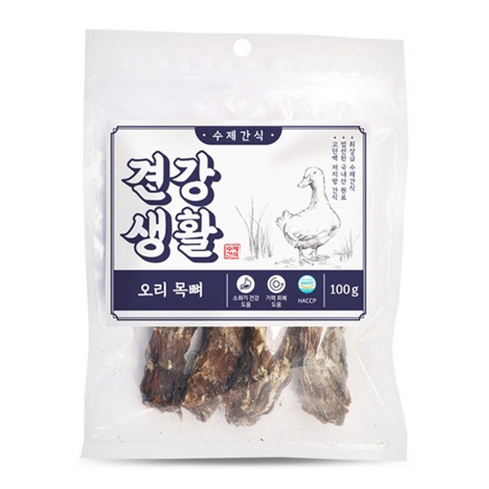 오늘의쇼핑은 강아지 수제간식 오리목뼈 100g 1P 치석관리 간식