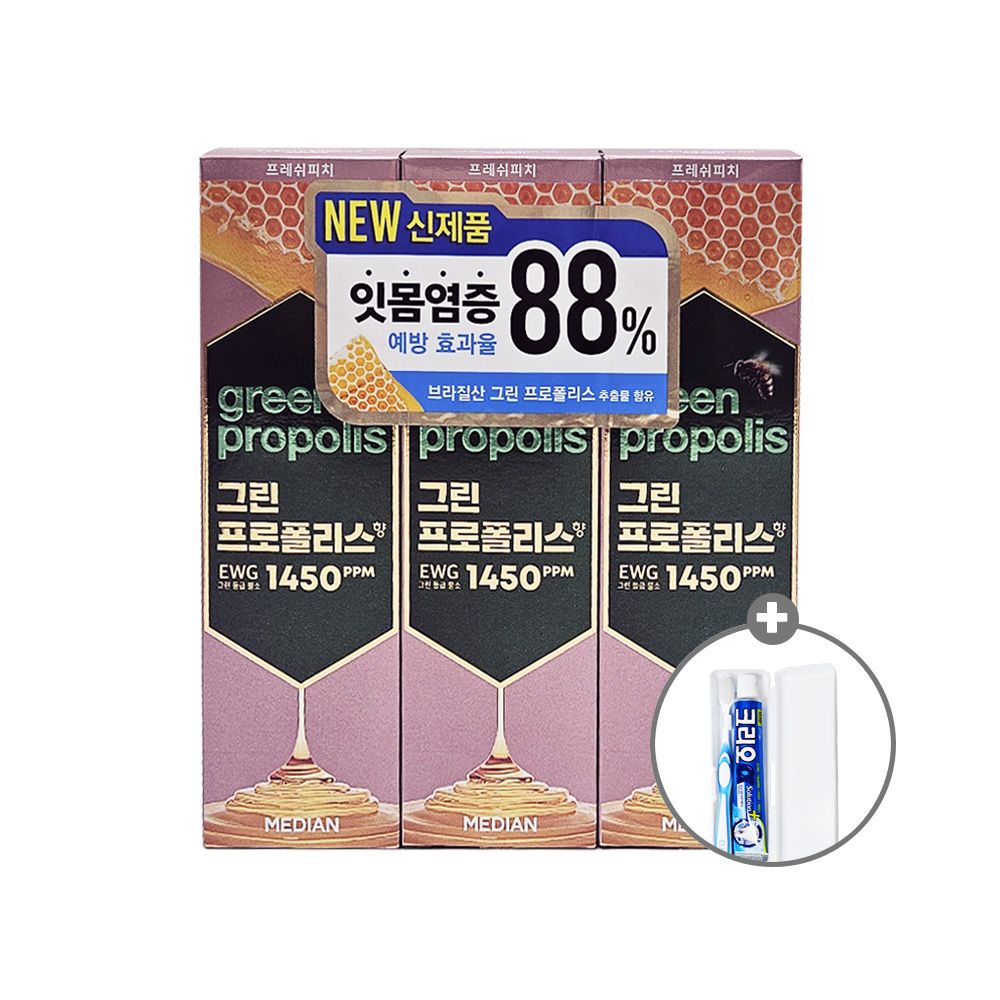 메디안 그린프로폴리스 프레쉬피치 치약 100g 3개입