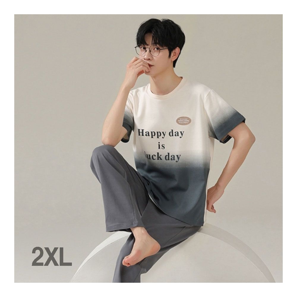 남성잠옷 홈웨어 파자마 세트 (2XL) 반팔티 바지 실내