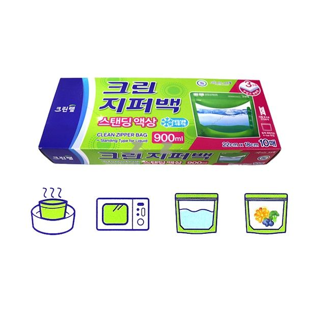 스탠딩 음식보관 지퍼백 900ml 10매 국물보관비닐백