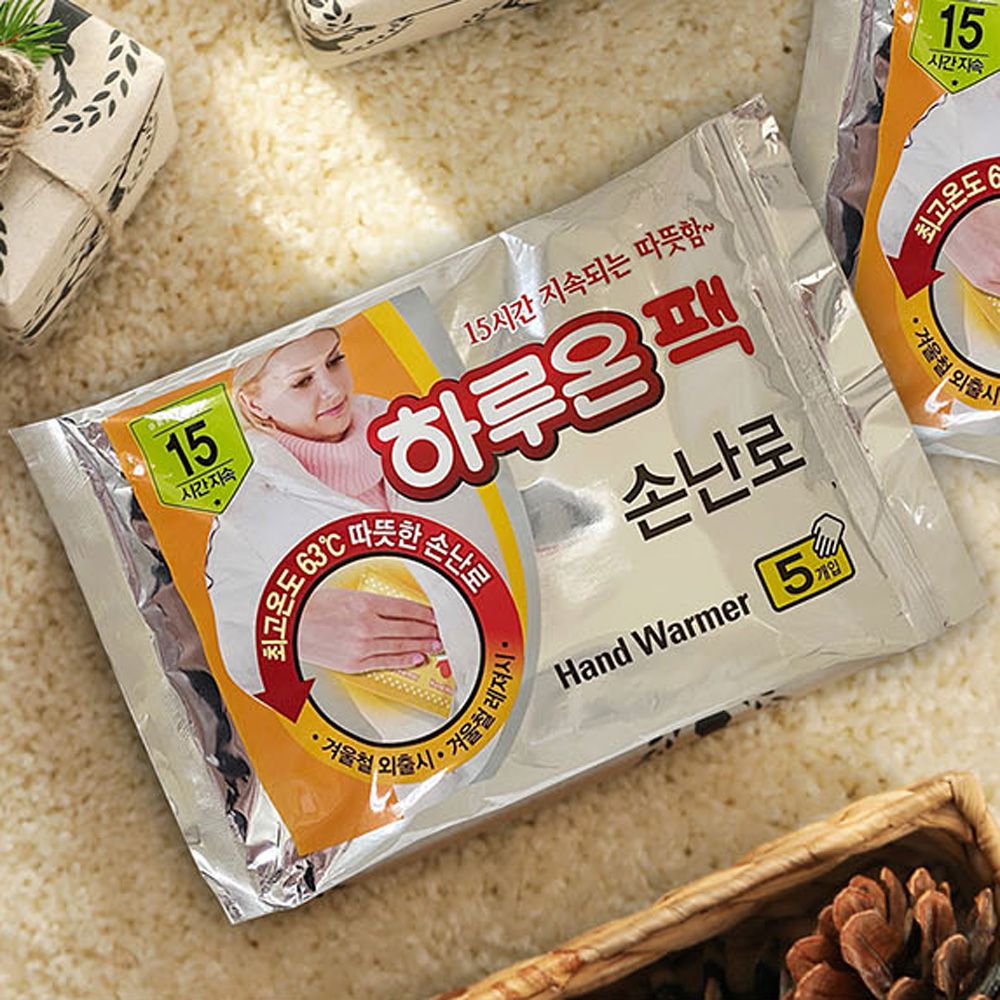 하루온 핫팩5P 따뜻한 손난로 주머니용 휴대용 온찜질