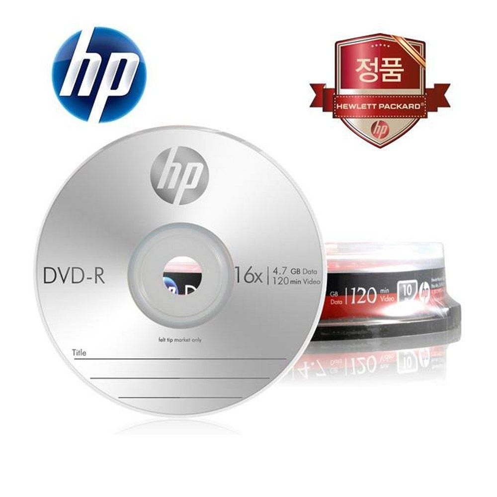 오늘의쇼핑은 HP Media DVD-R 16x 4.7GB (10p 케익 케이스)