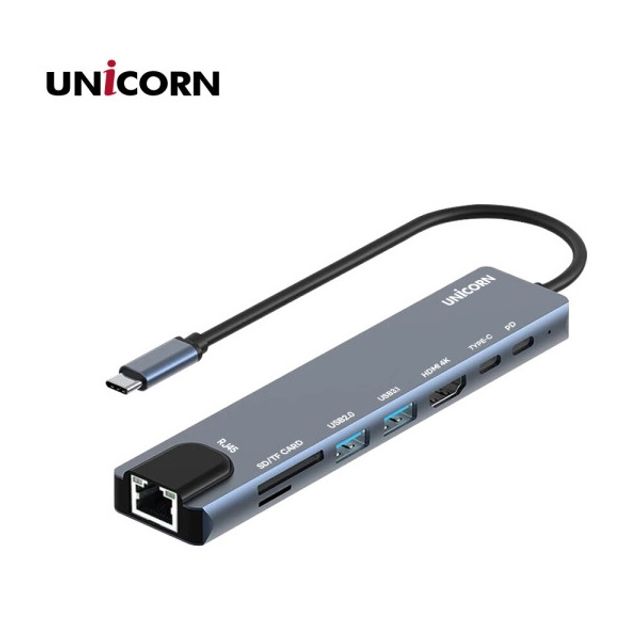 8 in 1 LAN/HDMI C타입 멀티 허브 TCH-L60 유니콘