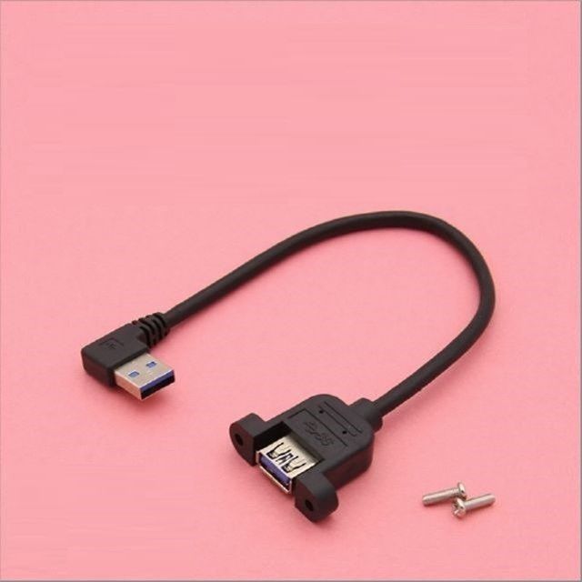 USB Type A 3.0 포트 연장 케이블 25cm 우향꺾임 꺽