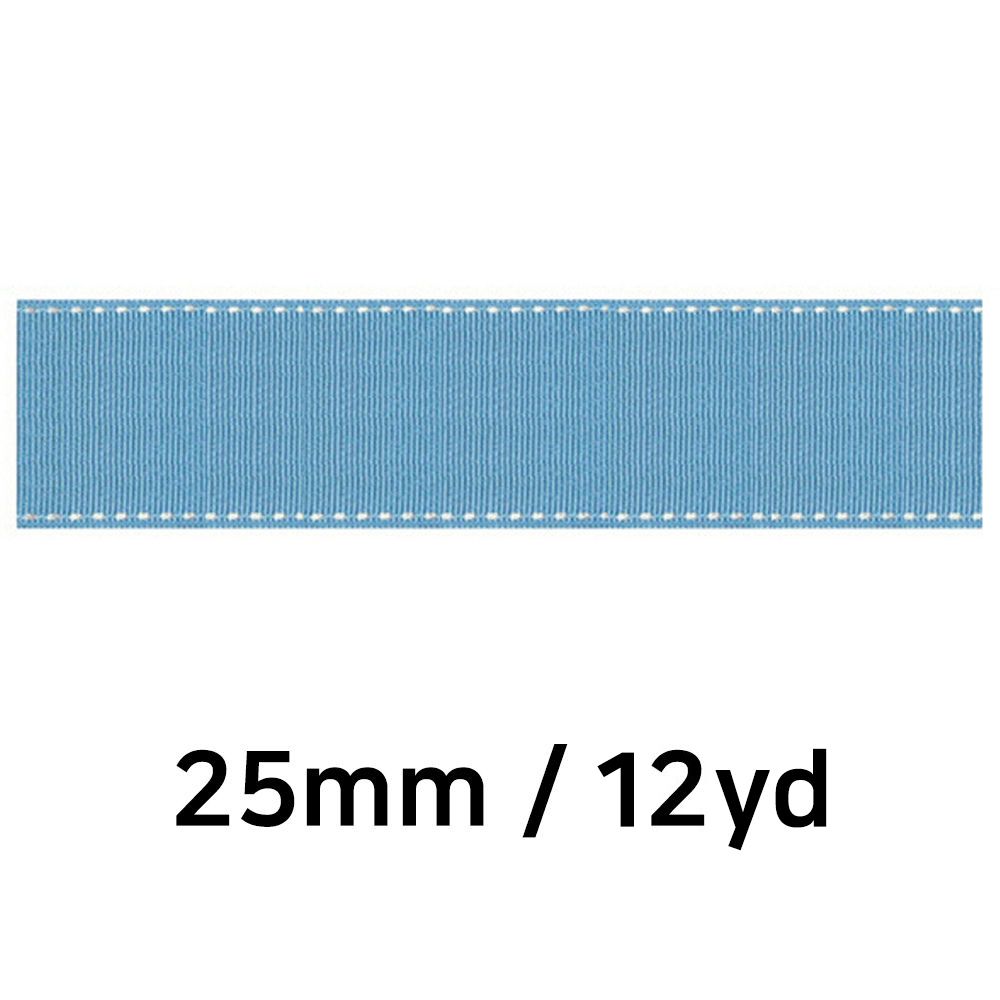 오늘의쇼핑은 유니아트 (리본) 골직 스티치 롤 (폭 25mm) (진하늘)