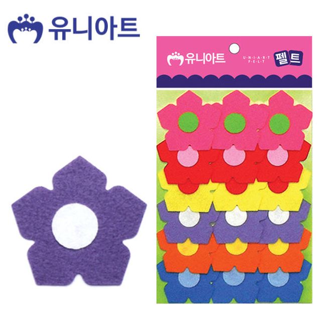 오늘의쇼핑은 유니아트 (펠트) 5잎꽃 (대) (18pcs 60mm) (P0000CML)