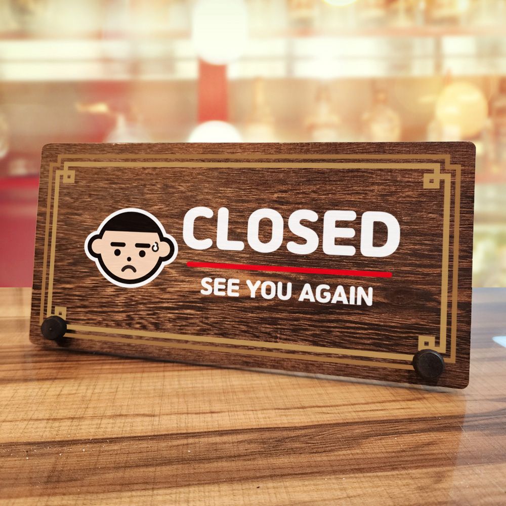 오늘의쇼핑은 나무 안내판 탁상용 W7 335 CLOSED 02