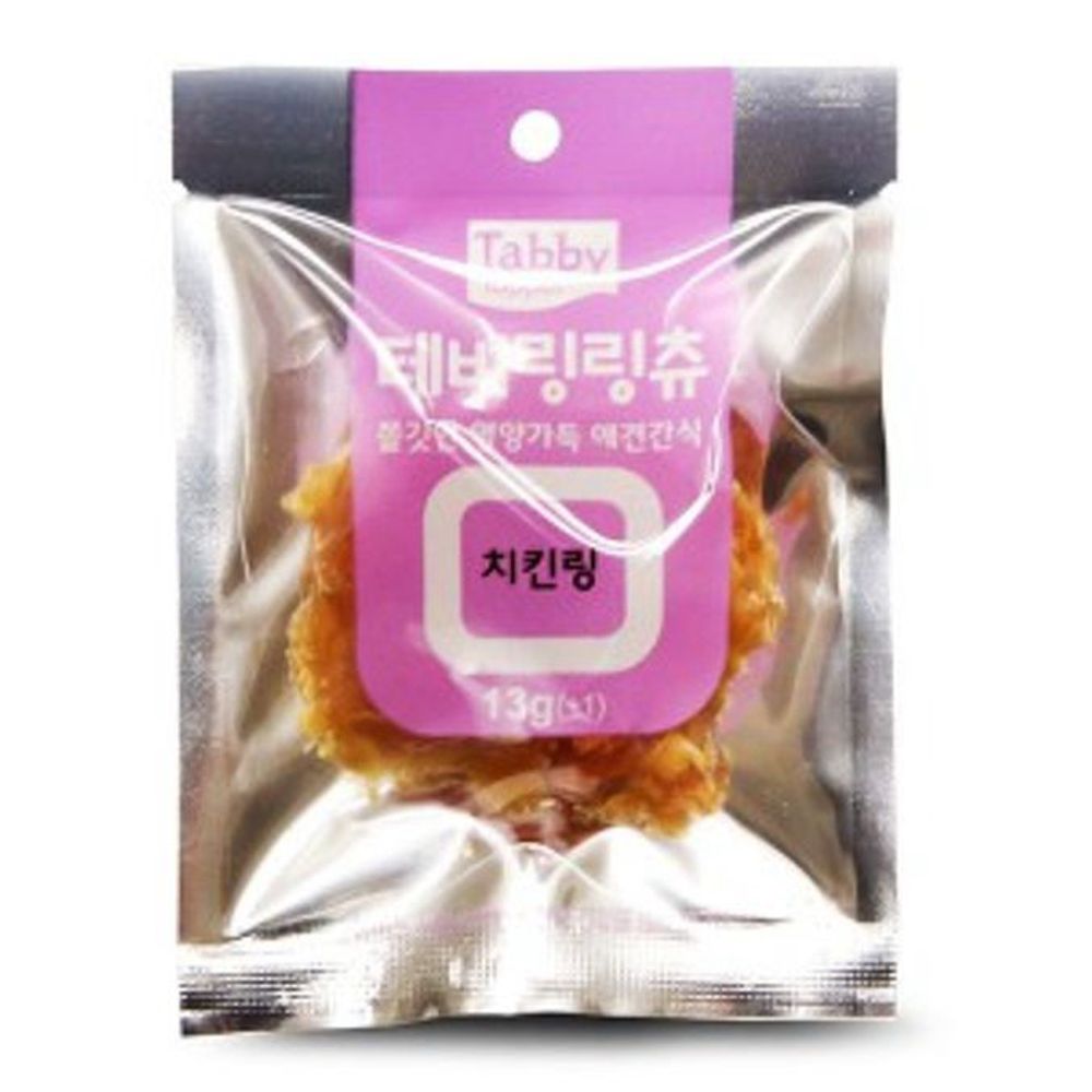 테비 고양이 간식 육포 고양이 사료 먹이 치킨링 13g